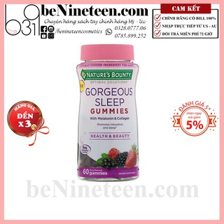 Kẹo Dẻo Giúp Ngủ Ngon Nature's Bounty Gorgeous Sleep Gummies With Melatonin & Collagen [BeNineteen Cosmetics]