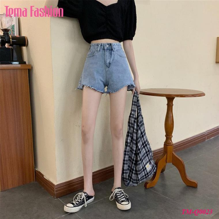 Quần short jean nữ TEMA - Quần đùi bò dày dặn rách gấu siêu cá tính | BigBuy360 - bigbuy360.vn