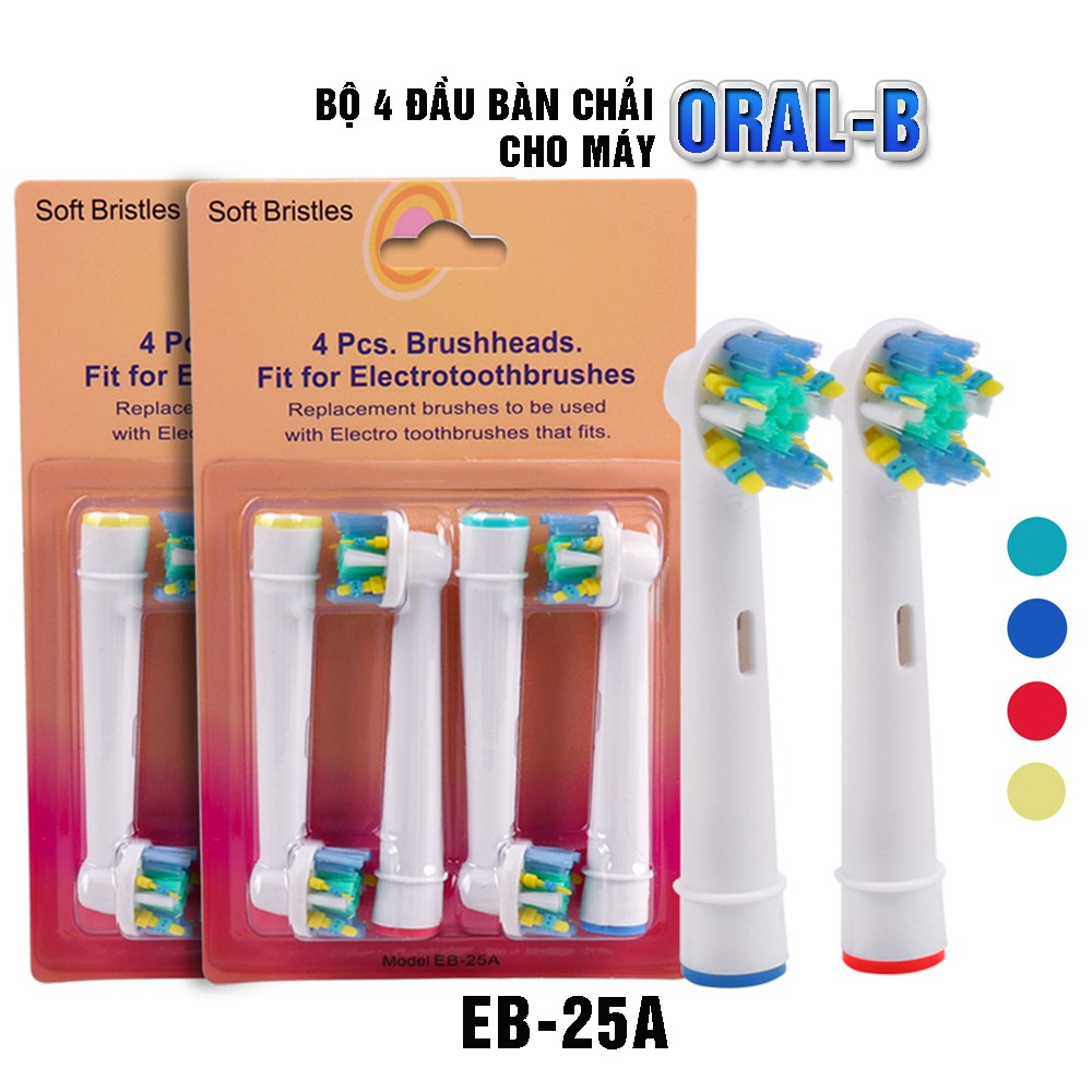 Set Bộ 4 đầu bàn chải đánh răng điện máy Oral B Braun chăm sóc răng miệng toàn diện – Nhiều mã Dan House