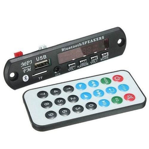 Mạch MP3 tích hợp Bluetooth, FM, Kèm remote, Màn hình, USB, SD Card (Kèm dây bus)