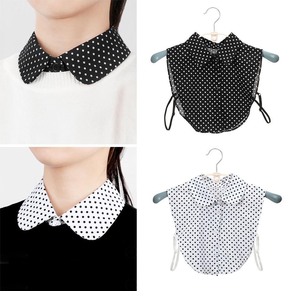 Cổ Áo Sơ Mi Giả Màu Trắng Đen Đa Năng Phong Cách Vintage Thời Trang