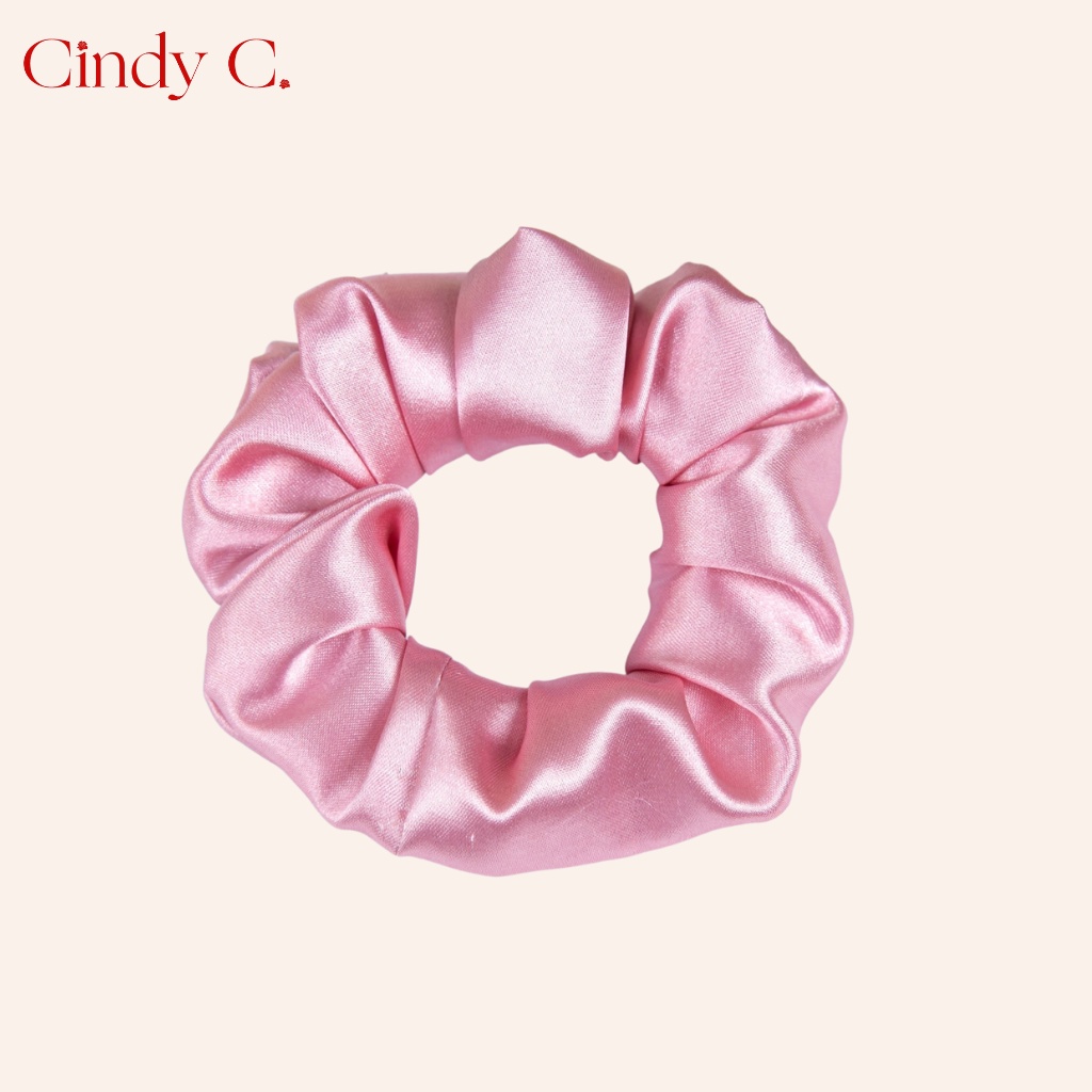 Dây buộc tóc scrunchies CINDY C Chất Liệu Lụa Cao Cấp kiểu dáng Basic S21846 và nơ