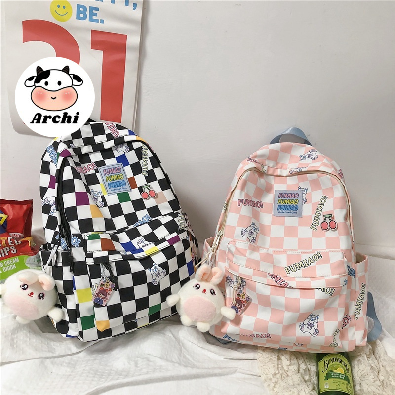 Móc khoá, móc bông cài balo hình thỏ bụng hồng