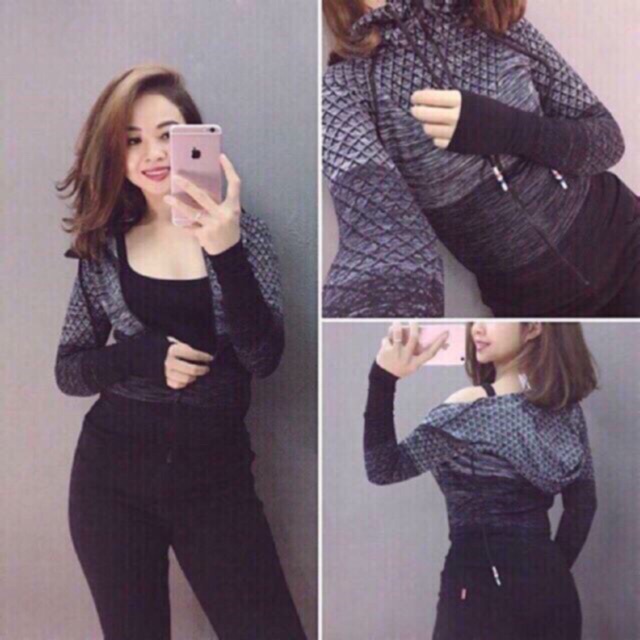 Áo khoác trám dài tay thể thao nữ, mỏng, mát, ôm body - Áo khoác tập Gym, Yoga, đi chơi, đi làm