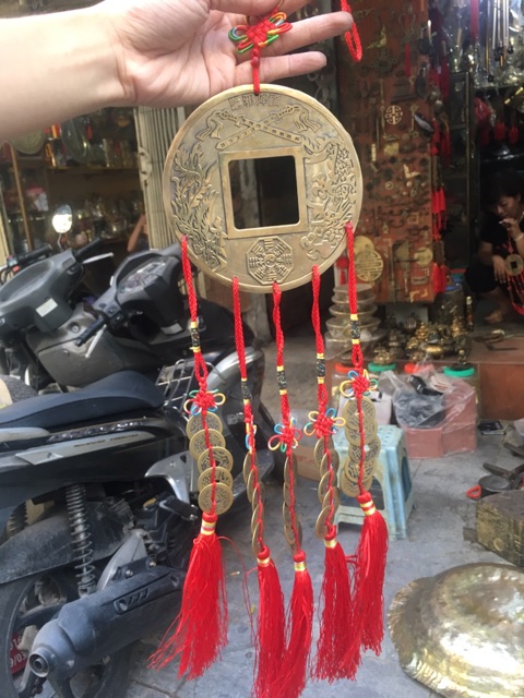 Đồng Xu Trấn Trạch / Chiêu Tài Cỡ Đại bằng đồng xâu dây tiền ngũ đế phong thủy tài lộc