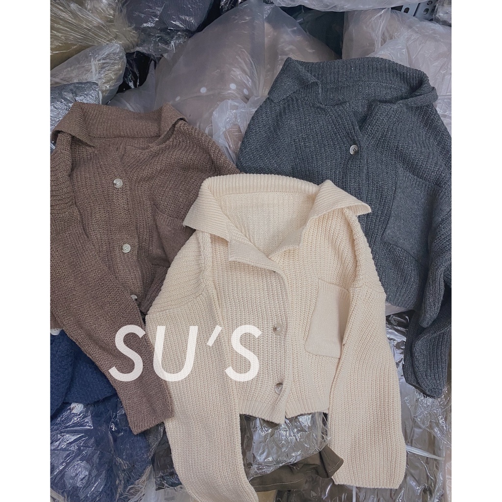 Áo khoác cardigan len túi trước cổ bẻ A2035 SUSTORE | BigBuy360 - bigbuy360.vn