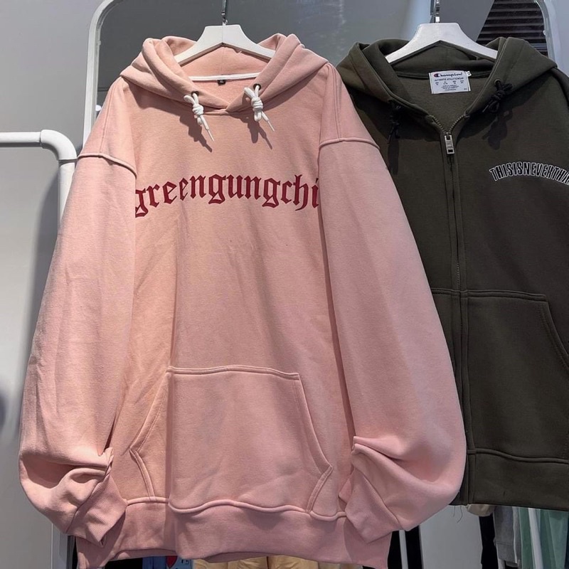 (Có sẵn) Áo Hoodie Nỉ Lót Bông Greengungchi unisex (nam nữ mặc được) | BigBuy360 - bigbuy360.vn