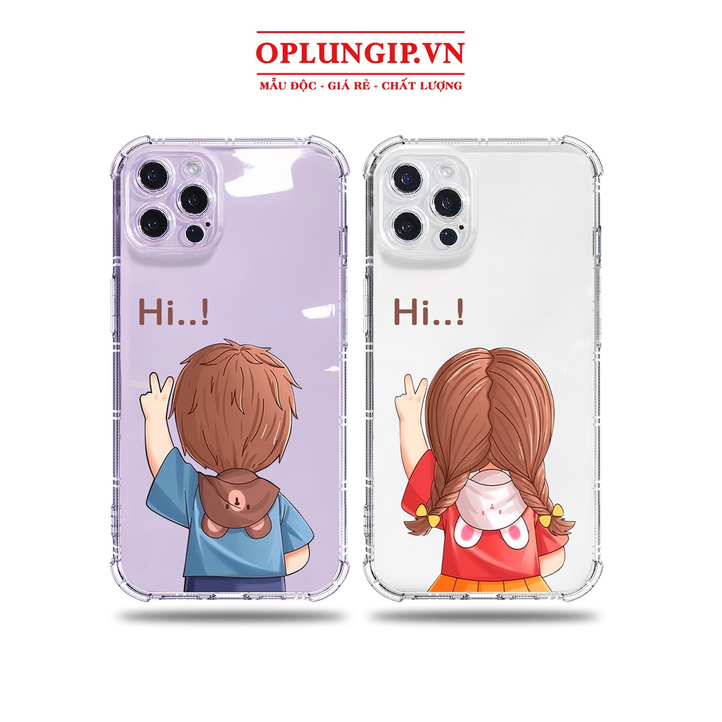 Ốp lưng iphone đôi đáng yêu chống sốc viền vuông cho iphone 11 13 pro max 12 14 pro max plus mini x r s max 6 s 7 8 plus