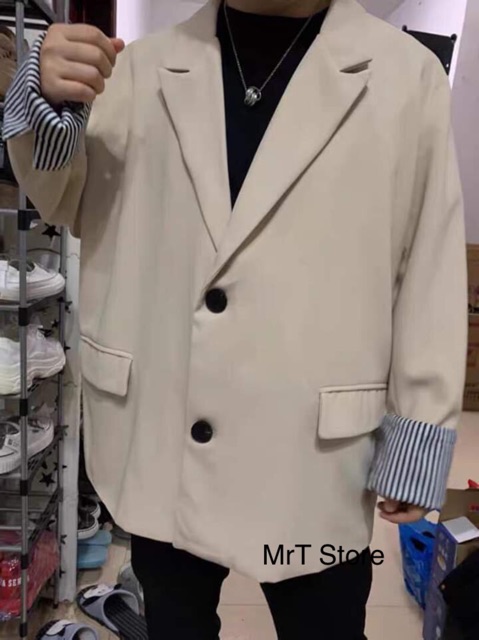 (Đặt trước)Áo Blazer nam, áo khoác nam 2 nút tay sọc | BigBuy360 - bigbuy360.vn
