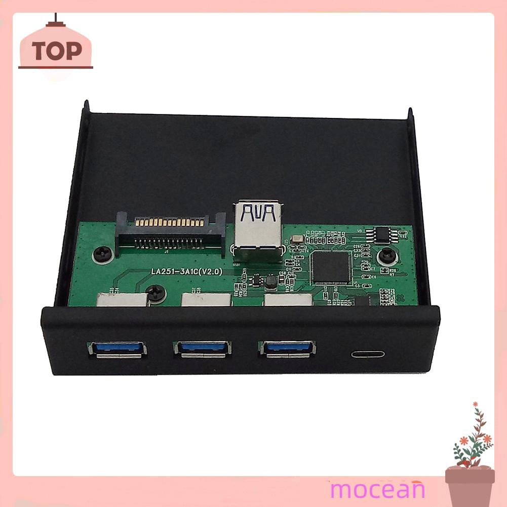 Mocean 5 Port Front Panel TYPE-C 2 USB 3.0 5.25/3.5 inch Floppy Bay Adapter for PC