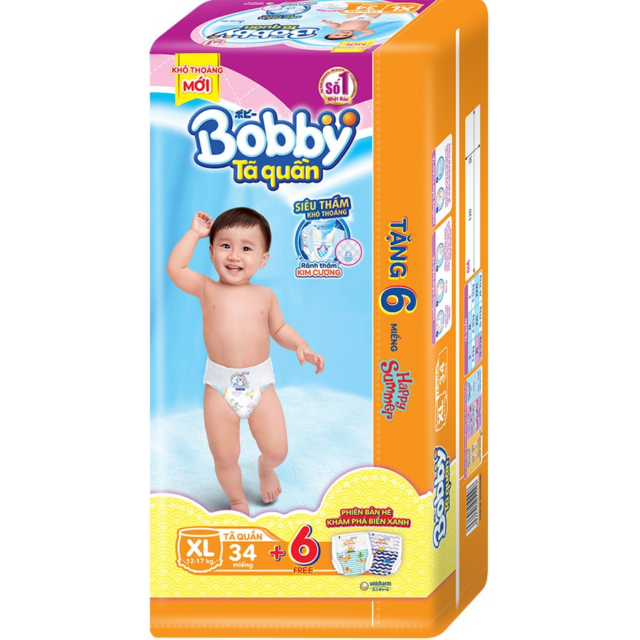 Tã Bỉm quần Bobby XL34 (cho trẻ 12-17kg)