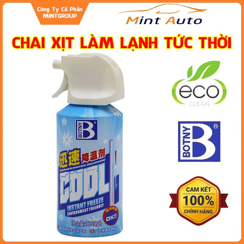 BÌNH XỊT LÀM LẠNH TỨC THỜI BOTNY , CHAI XỊT LÀM MÁT NỘI THẤT XE HƠI, Ô TÔ