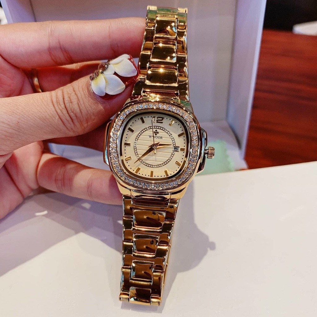 Đồng Hồ Đeo Tay Nữ Dây Kim Loại, Đồng Hồ Nữ Thời Trang WWOOR Dây, Viền Thép Cao Cấp Siêu Đẹp Chống Nước | BigBuy360 - bigbuy360.vn