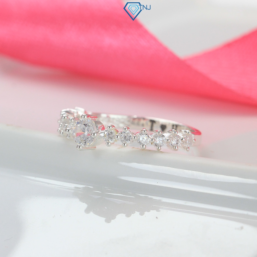 Nhẫn bạc nữ đẹp giá rẻ đính đá trắng tinh tế NN0213 Trang Sức TNJ