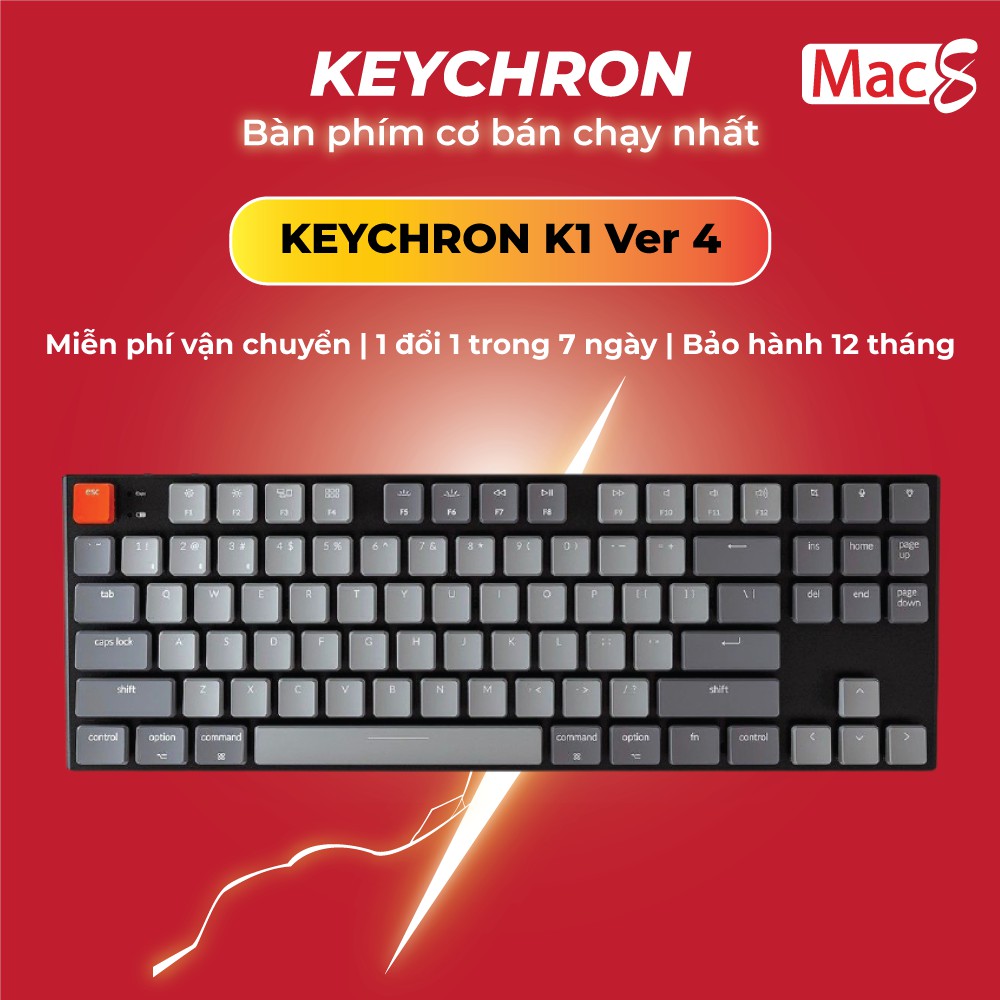 Keychron K1 V4 - Bàn phím cơ Keychron K1 V4 bản nhôm (87 phím) LED RGB