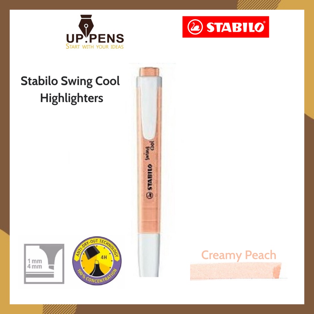 Bút dạ quang Stabilo Swing Cool Highlighter - Màu cam pastel (Creamy Peach)