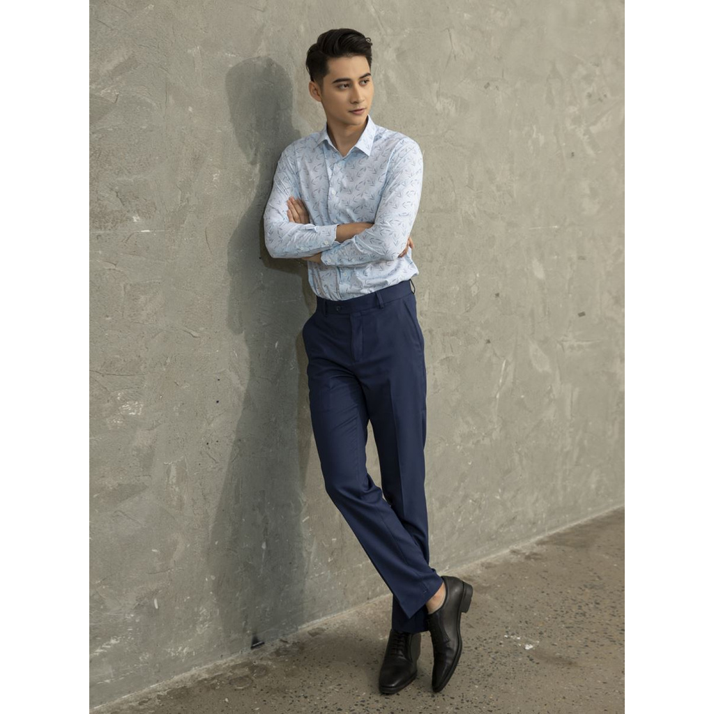 Quần Tây Nam Aristino ATR04309 Quần Âu Nam Màu Xanh Tím Than 90 Form Dáng Regular Fit Chất Liệu Polyester