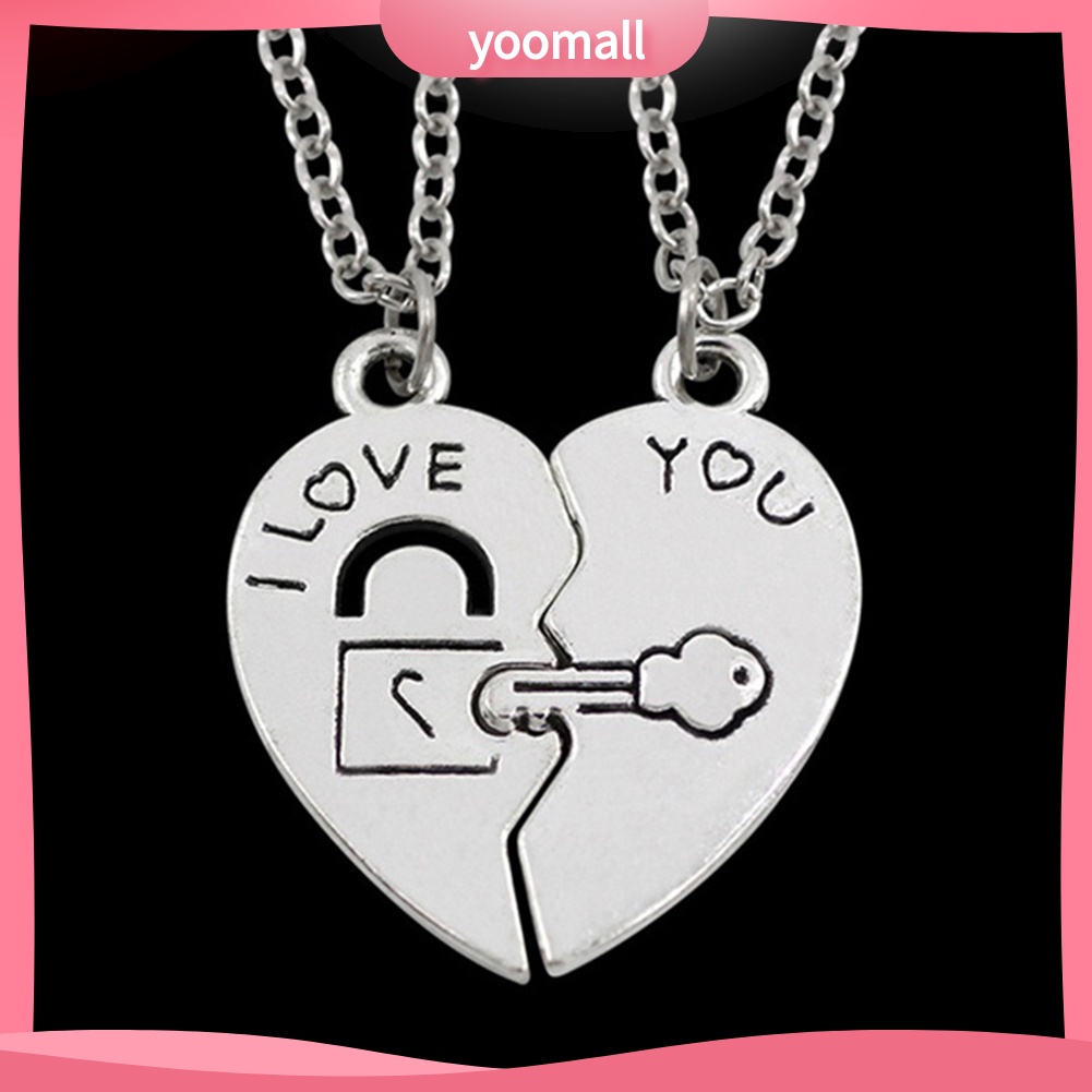 Vòng cổ Mặt Ổ Khóa Trái Tim Và Chìa Khóa I Love You Dành Cho Cặp Đôi