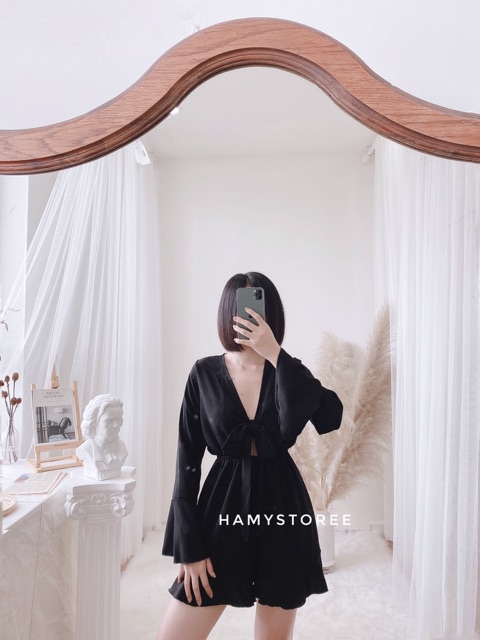 JUMPSUIT CỘT NƠ NGỰC TAY LOE CỰC ĐẸP