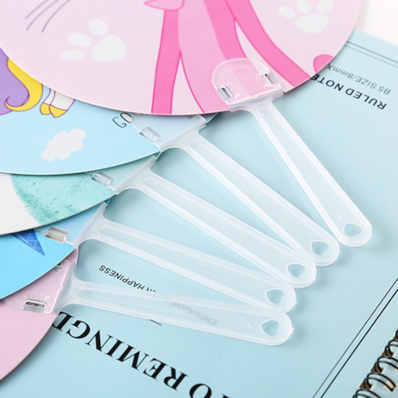 Quạt cầm tay mini hình tròn bằng nhựa họa tiết hoạt hình sáng tạo