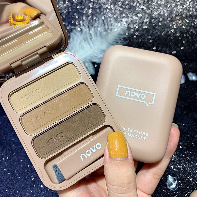 [Hàng mới về] Phấn kẻ mày Novo 2 bảng màu độ bóng cao kháng nước chống mồ hôi
