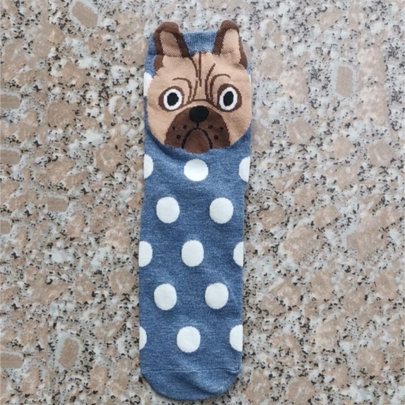 Vớ Cotton Thoáng Khí In Họa Tiết Chú Chó Hoạt Hình 3D Phong Cách Harajuku Cho Nam Và Nữ