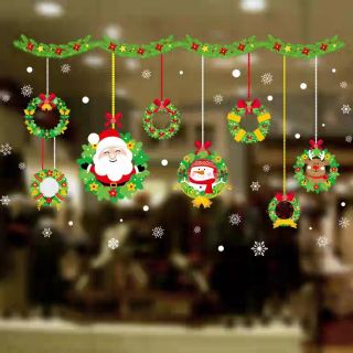 Decal dán tường , dán kính vòng noel