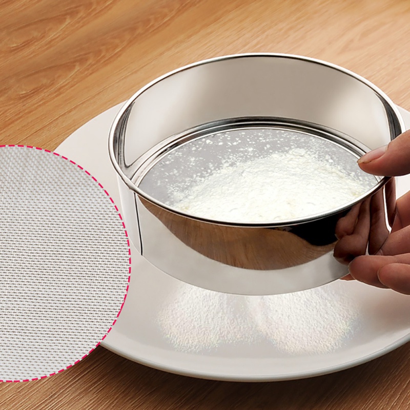 Stainless Steel Round Powder Sieve / Handheld Fine Mesh Flour Sifter / Powdered Sugar Flour Mesh Sieve / Kitchen Baking