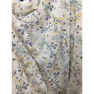 Giá sỉ Vải voan thêu hoa lá 1m x 1m5