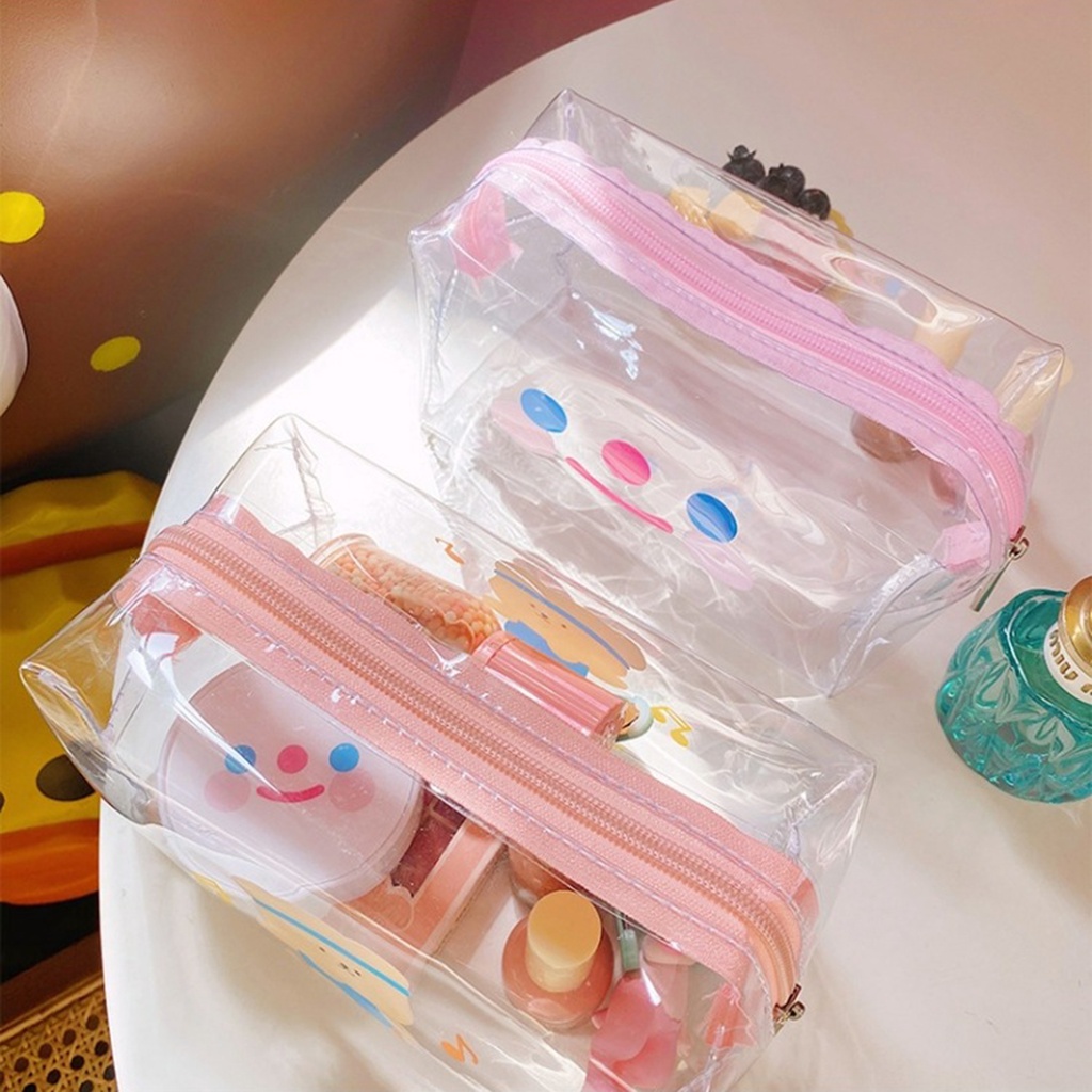 Túi Đựng Mỹ Phẩm Trong Suốt Cỡ Lớn Chống Thấm Nước In Họa Tiết Hoạt Hình Sáng Tạo