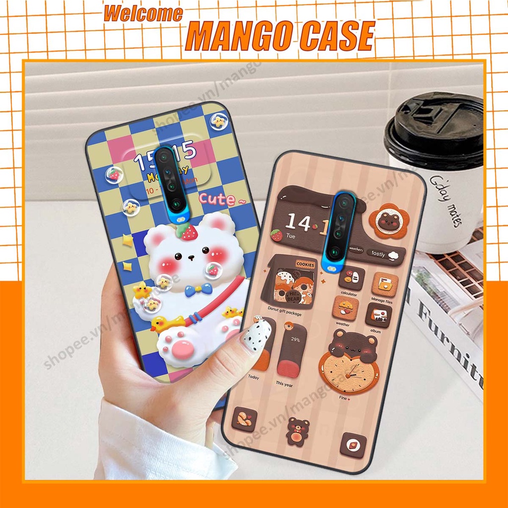 Ốp lưng Xiaomi Redmi K30 / Redmi K30 5G hình gấu, thỏ, đồng hồ cute dễ thương