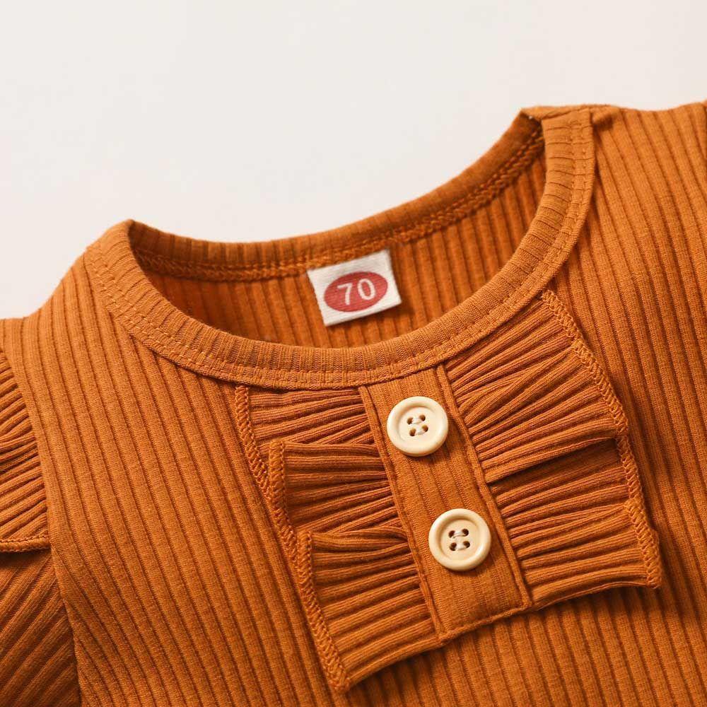 Bộ Áo Liền Quần Ngắn Tay Họa Tiết Hoa Hướng Dương Đan Len Phối Bèo Xinh Xắn Cho Bé Gái