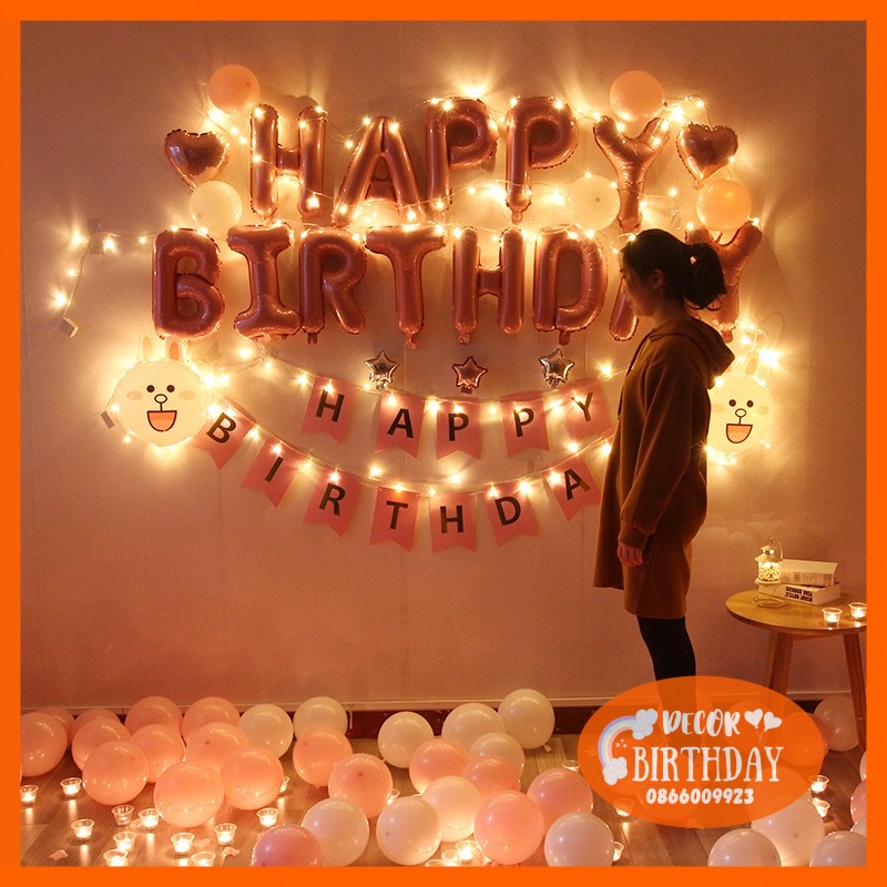 Dây Đèn Led Trang Trí Sinh Nhật SIÊU HOT Trang Trí Phòng Ngủ, Phòng Cưới, Lễ Tết, Noel Dài 3m Dùng Pin Con Thỏ