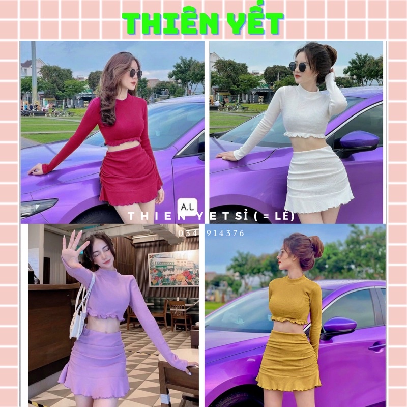 SÉT ÁO TAY DÀI + CHÂN VÁY NGẮN