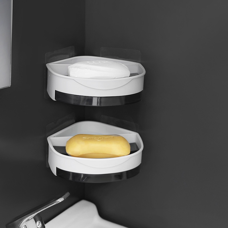 Giá Đựng Xà Phòng Gắn Góc Tường Không Cần Khoan Tiện Dụng