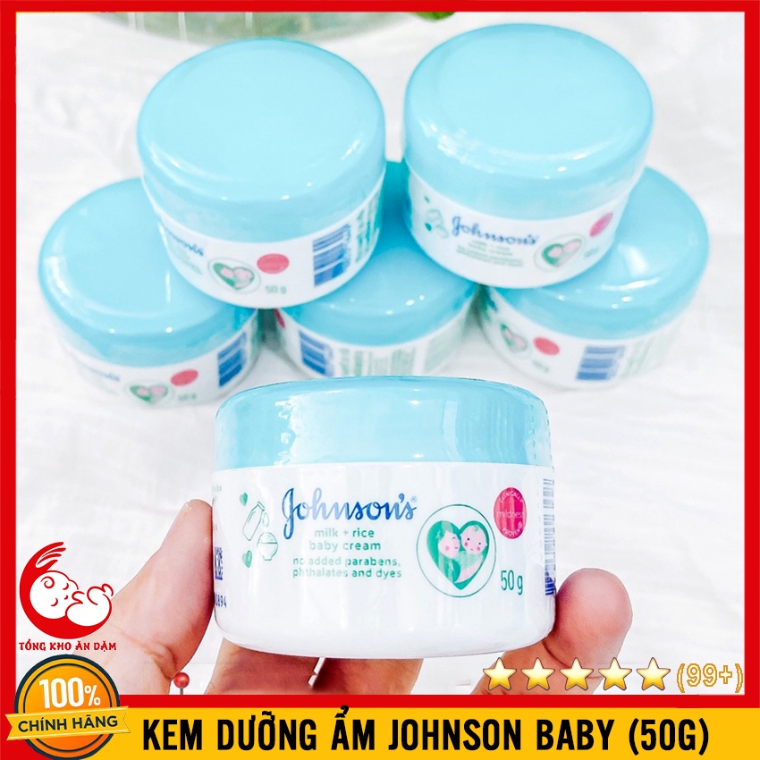 Kem Dưỡng Ẩm, Chống Nẻ Da Johnson's Baby Milk + Rice Cream 50g - Chiết Xuất Sữa Gạo Johnson