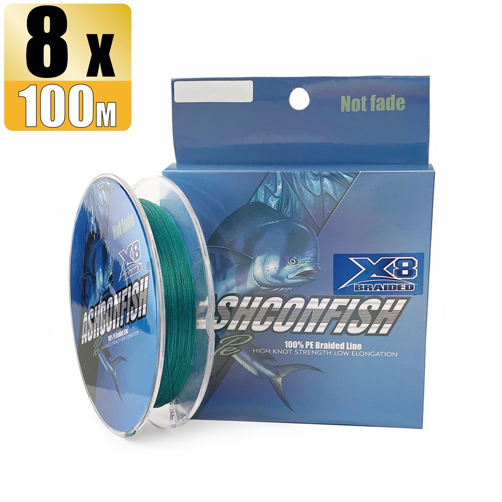 Cuộn Dây Câu Cá Bện 8 Sợi 100M Không Phai Màu