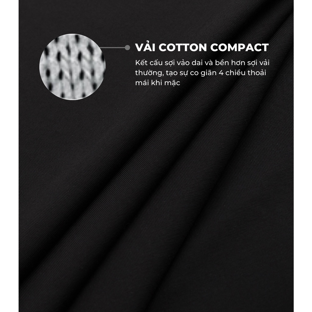 Áo thun dài tay nam Cotton Compact in Single màu đen thương hiệu Coolmate | WebRaoVat - webraovat.net.vn