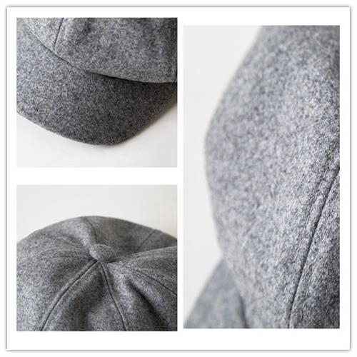 Women Wool Cotton Blend Berets,Winter Autumn Octagonal Painter Cap,Solid Soft Fashion Hat
