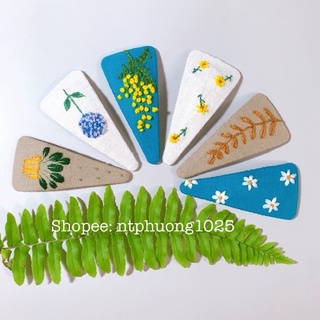 Kẹp tóc thêu tay tam giác 7cm - ảnh shop chụp thật