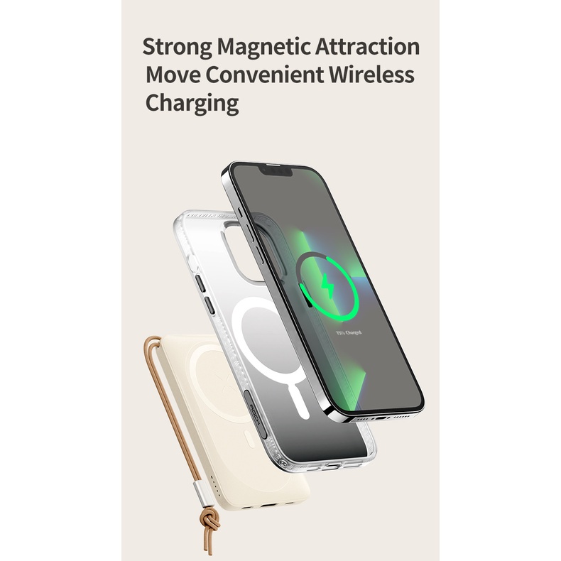 Pin sạc dự phòng không dây magensafe Rockspace P89 10000mAh - Hàng chính hãng bảo hành 12 tháng