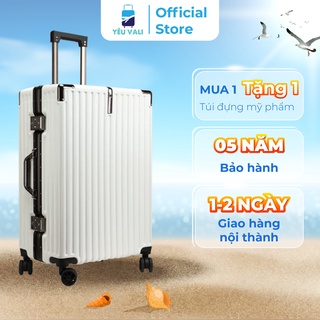 Vali du lịch kiểu vali kéo vuông, size 20 - 24 inch, khóa sập cao cấp  MEVALI 333 - BẢO HÀNH 5 NĂM