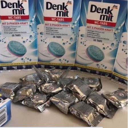 Viên tẩy bồn cầu Denkmit WC-Tabs hộp 16 viên - Hàng nội địa Đức