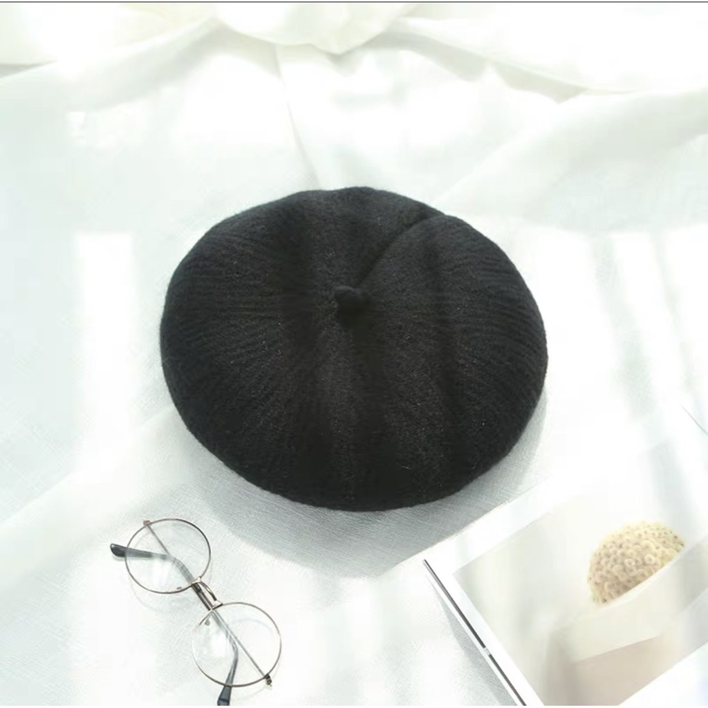 Mũ nồi Beret len nhiều màu phong cách Hàn