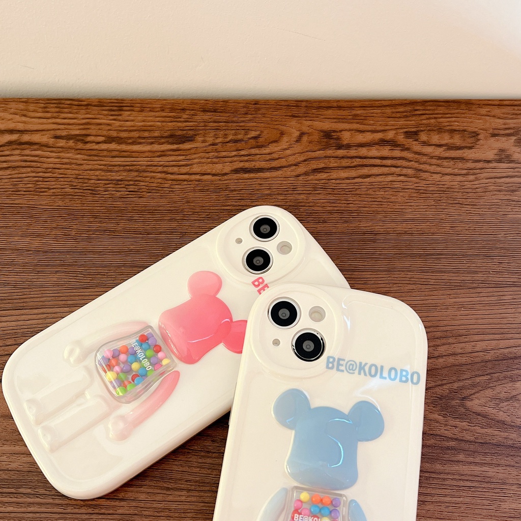 Ốp Lưng TPU Silicone ChốNg SốC Trong SuốT HìNh Con GấU 3D Cho Iphone 11 12 13 Xr X Xs Pro Max
