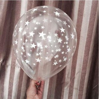 10 Bong Bóng Trong Suốt 12 inch Hình Ngôi Sao Dùng Trang Trí Tiệc Sinh Nhật