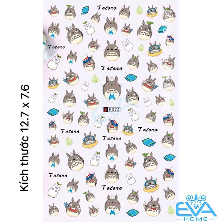 Miếng Dán Móng Tay 3D Nail Sticker Hoạt Hình Thú Totoro F074