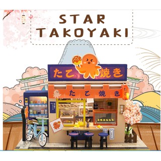 Mô hình nhà gỗ búp bê Star Takoyaki (Mica+keo)