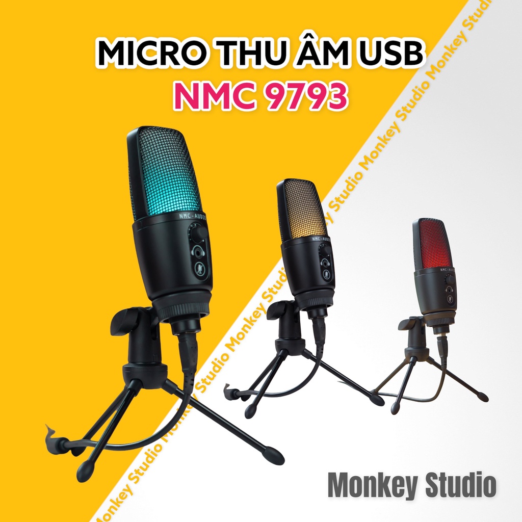 Micro Thu Âm Cổng USB Máy Tính NMC 9793 Dùng Livestream, Dạy Học Online, Podcast, Lồng Tiếng Video, Vlog Youtube, Tiktok