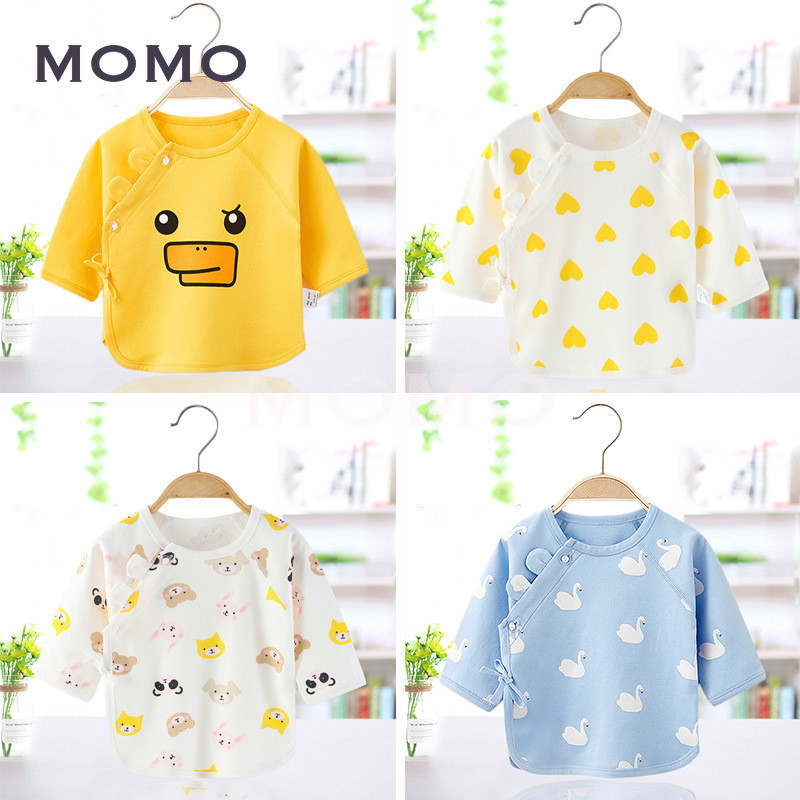 Áo chất liệu cotton tinh khiết họa tiết hoạt hình mặc ở trong dành cho bé 0 đến 1 tuổi